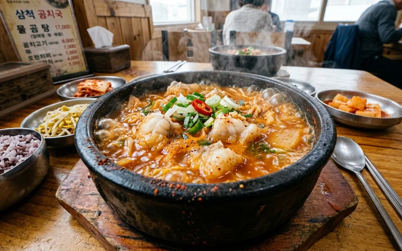 삼척 곰치국 - 묵은지와 곰치를 넣고 시원 칼칼하게 끓인 물곰탕