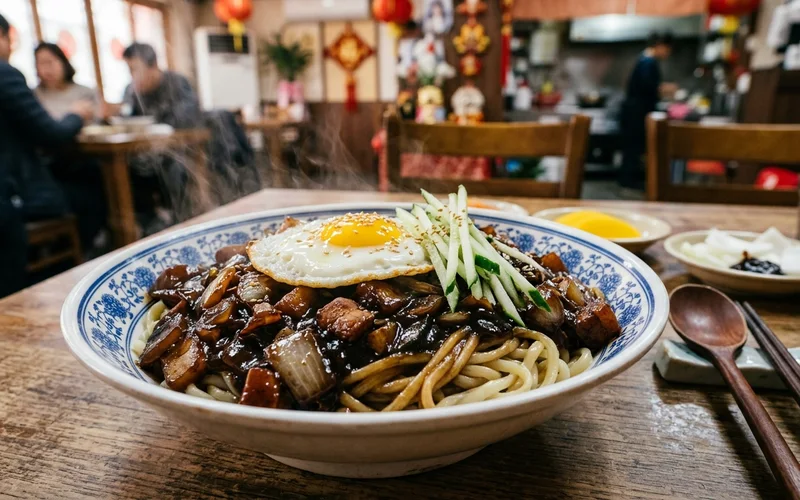 인천 차이나타운 전통 짜장면 - 불향 가득한 춘장 소스와 쫄깃한 수타면